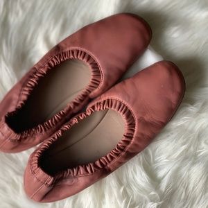 Stuart Weitzman Pink Dark Rose Gina Ballerina Flat